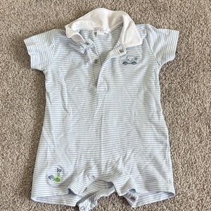 Kissy Kissy Blue and White Striped One Piece